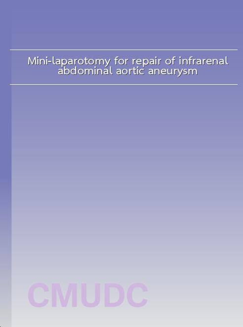 Mini-laparotomy for repair of infrarenal abdominal aortic aneurysm book