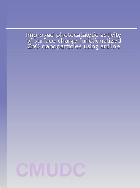 Improved photocatalytic activity of surface charge functionalized ZnO nanoparticles using aniline book